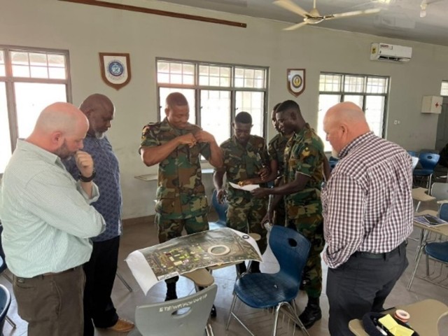 U.S. Army Corps of Engineers trains Ghanaian military partners on base camp design