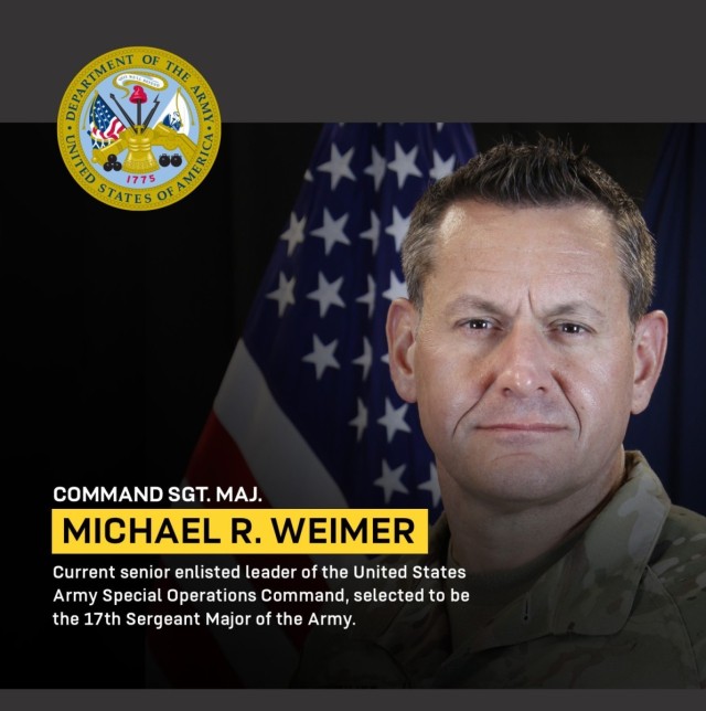 Command Sgt. Maj. Michael R. Weimer