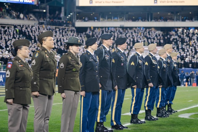 The Army&#39;s 2022 best of the best are honored on Lincoln Financial Field during the 123rd Army-Navy game Dec. 10, 2022. 