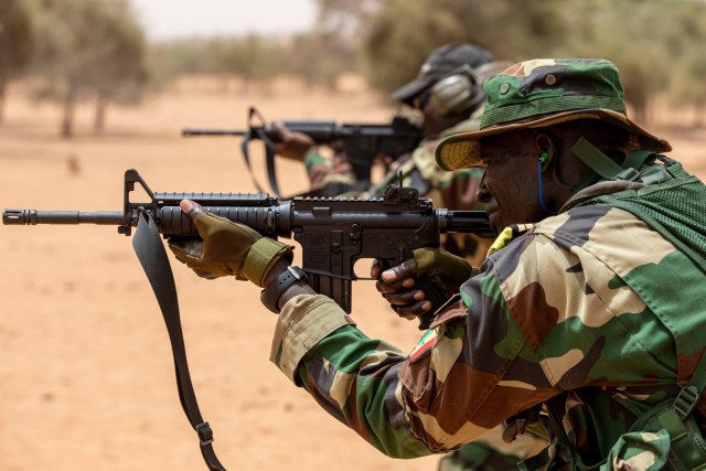 M-4 carbine marksmanship range training during African Lion 22 in Dodji, Senegal