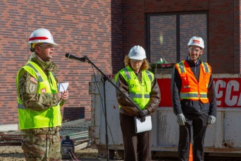 Enclosure ceremony marks construction milestone at Next NGA West campus