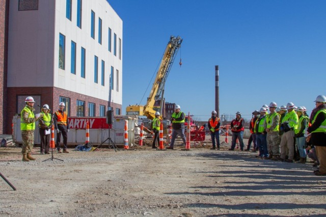 Enclosure ceremony marks construction milestone at Next NGA West campus