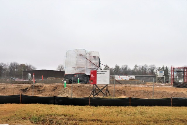 Construction operations continue in December 2022 on $11.96 million transient training brigade headquarters at Fort McCoy