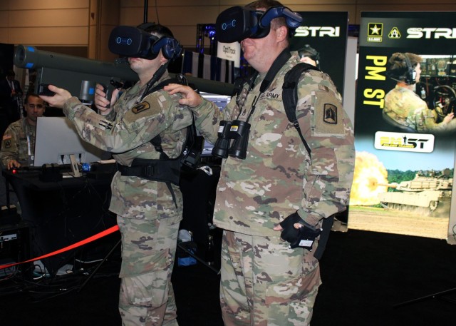The Improved – Stinger Team Proficiency Trainer II (I-STPT II) is a transportable computer-based training system using virtual reality that helps to train Soldiers on man-portable air defense systems. I-STPT II is just one of numerous programs to help modernize the Army. The Army’s Program Executive Office – Simulation, Training and Instrumentation (PEO STRI) is showing off the latest products and technology to increase military readiness and help build the Army of 2030 at the Interservice/Industry Training, Simulation and Education Conference (I/ITSEC) in Orlando, Fla., Nov. 28 – Dec. 2. I/ITSEC is the world&#39;s largest modeling and simulation event, and brings together stakeholders from industry, academia, government, and all military service branches. (U.S. Army photo by Donnie W. Ryan)