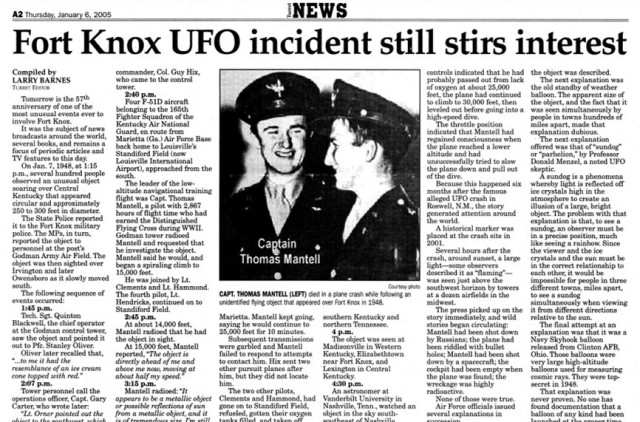 Questions remain 75 years after mysterious Fort Knox UFO incident and downed pilot