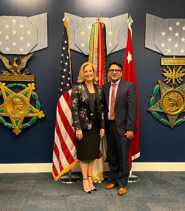 Secretary of the Army Christine Wormuth meets with Abdul Subhani, CASA - Texas (Capital Region).