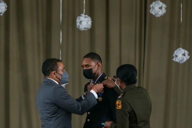 Army JROTC Cadet Kaheem Bailey-Taylor was awarded the Medal of Heroism during a ceremony held at Philadelphia Military Academy on January 6, 2023, in Philadelphia, PA. This award is the highest Department of the Army medal exclusively awarded to Army ROTC and JROTC Cadets. The medal is presented to those who perform an act of heroism where the "acceptance of danger and extraordinary responsibilities, exemplifying praiseworthy fortitude and courage” are involved. | Photo by Amy Turner, U.S. Army Cadet Command Public Affairs