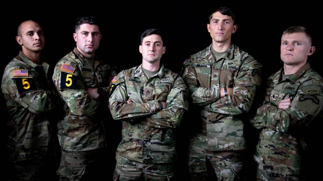 Soldiers from the 75th Ranger Regiment took first place in the inaugural Best Squad Competition. Sgt.  Nathan Wallen, Sgt. Jake Reichman, Staff Sgt. Devon Simpson, Sgt. Jonathan Warren, Sgt. Coy Anderson. 