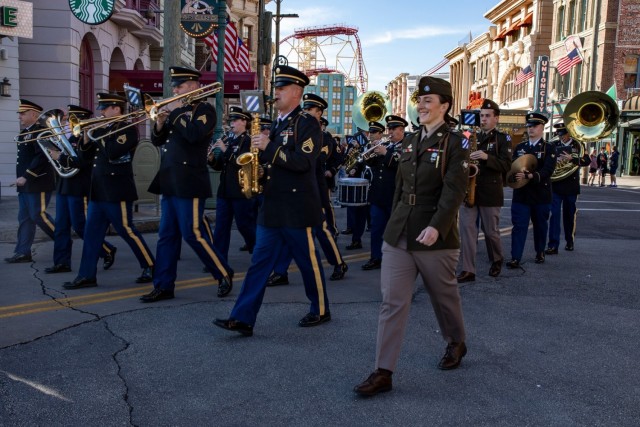 3rd Infantry Division Band marches through Universal Orlando