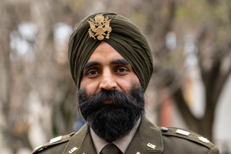 Maj. Simratpal Singh poses for a photo. 
