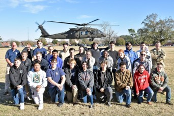 Enterprise High School JROTC visits home of Army aviation