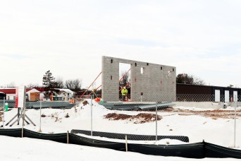 The construction area for a future transient training brigade headquarters in the 1600 block on the cantonment area is shown Dec. 29, 2022, at Fort McCo...