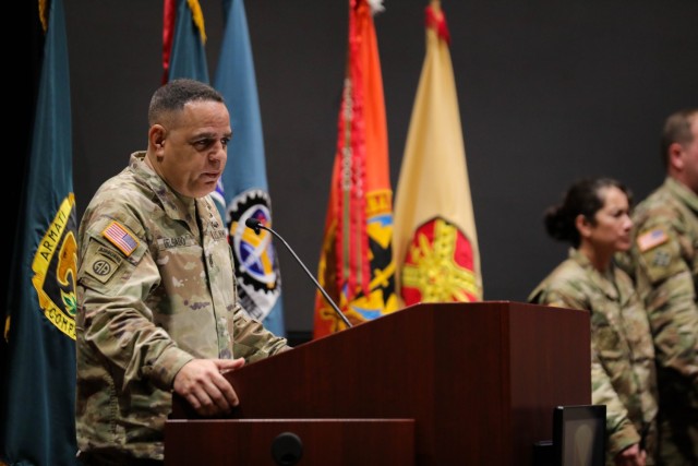Army Materiel Command’s outgoing Command Sgt. Maj. Alberto Delgado shares his gratitude to AMC employees and the command team as well as to the Army’s Noncommissioned Officer Corps as he relinquishes his responsibilities to AMC’s incoming...