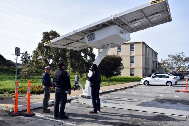 Presidio of Monterey installs solar chargers for government electric vehicles