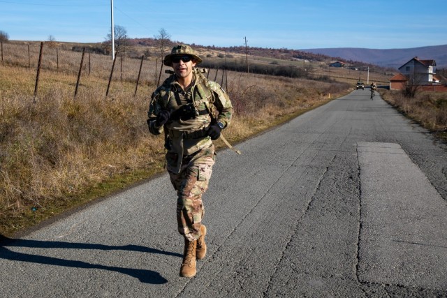 KFOR RC-East Soldiers participate in DANCON Ruck March