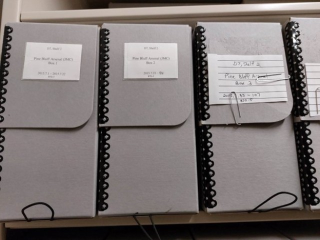 The first Pine Bluff Arsenal historical records accessioned into the Joint Munitions Command’s Archives.