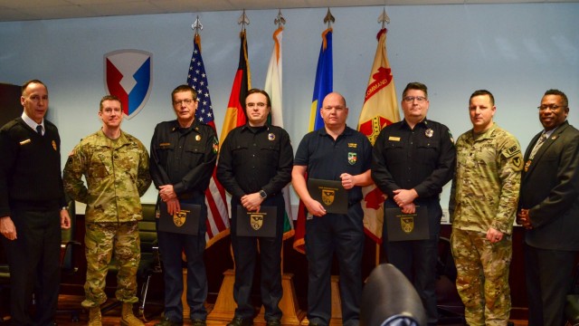 Nine USAG Rheinland-Pfalz firefighters get promoted, recognized for their performance