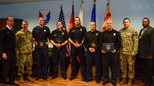 Nine USAG Rheinland-Pfalz firefighters get promoted, recognized for their performance