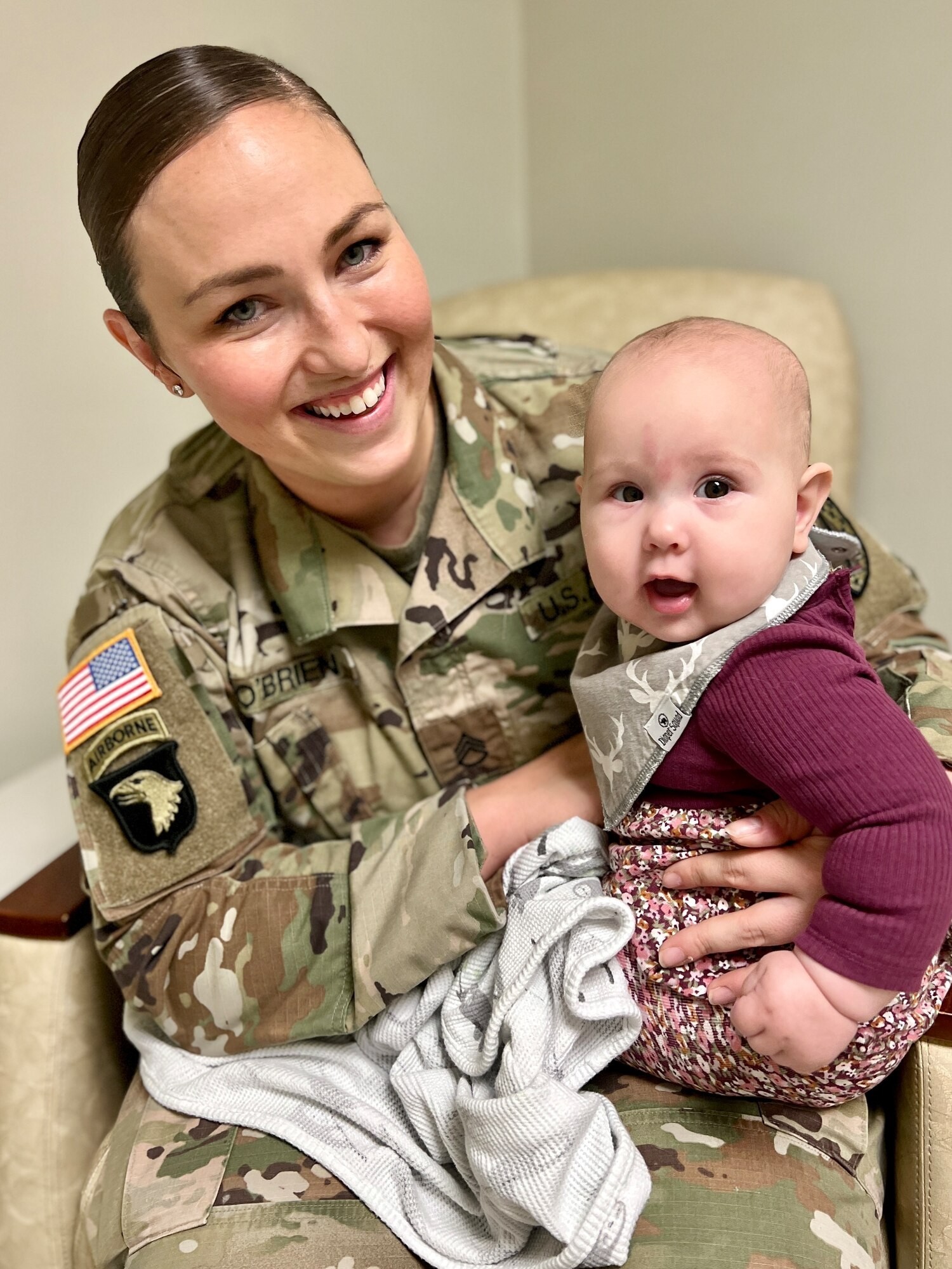 Women In Military Uniform Breastfeeding