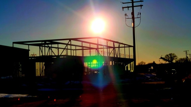 The construction area for a future transient training brigade headquarters in the 1600 block on the cantonment area is shown Feb. 10, 2023, at Fort McCoy, Wis. A contract, totaling $11,964,432.87, was awarded June 9, 2022, to L.S. Black Constructors to build the fiscal year 2022 Transient Training Brigade Headquarters project at Fort McCoy. Construction operations began in August 2022. Location of construction is just across the street from where the same contractor has been building two new transient training troop barracks buildings in the same block. According to the Army Corps of Engineers, which is managing the project, the brigade headquarters project is based on the denser, more consolidated footprints of Fort McCoy’s Troop Housing Area Development Plan. The project will include the latest, state-of-the-art systems for fire protection and alarms and video surveillance as well as Energy Monitoring Control Systems. Also, antiterrorism and force protection measures will be incorporated. And throughout the entire project, sustainability and energy efficient technology will be incorporated. Overall, including this building and the two barracks already built, eight new buildings are planned for the entire 1600 block. The plan is to build four barracks buildings, the three 20,000-square-foot brigade headquarters buildings, and one 160-room officer quarters. (U.S. Army Photo by Scott T. Sturkol, Public Affairs Office, Fort McCoy, Wis.)
