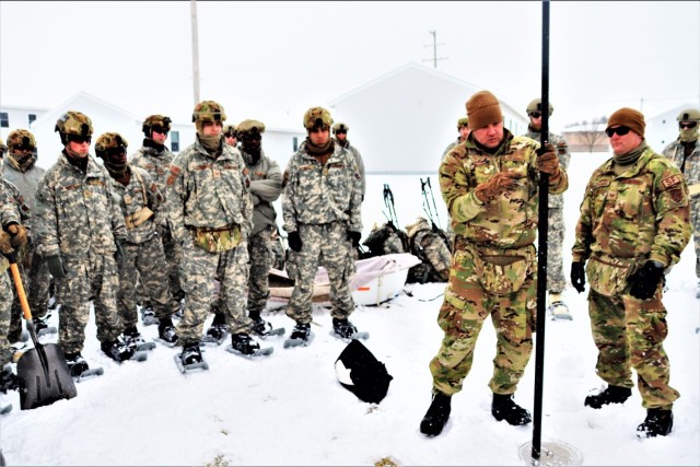 Tent-building among skills Airmen learned during January cold-weather training at Fort McCoy