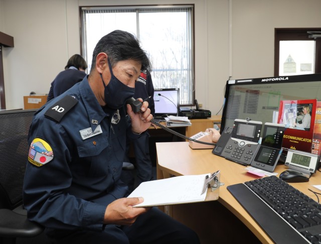 Members of the U.S. Army Garrison Japan fire department recently received awards in an Army fire and emergency services competition for their efforts in 2022. Yoshikazu Ito, lead dispatcher at Camp Zama, Japan, who is pictured here, was named the dispatcher of the year for the entire Army.