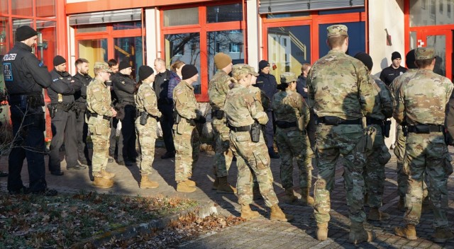 USAG Ansbach and German law enforcement conduct joint training at Storck Barracks