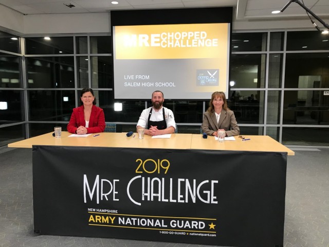 Lauren Oleksyk, DEVCOM Soldier Center team lead, was a judge in the MRE Chopped Challenge at a local vocational high school in Salem, New Hampshire, known for its culinary arts program. Each culinary team created a unique recipe using MRE components plus one secret ingredient, which was plantains. The challenge was modeled after the Food Network’s ‘Chopped Challenge’ TV show.
