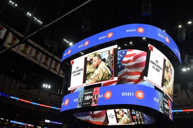Retiring Army Reserve Soldiers Honored at Chicago Bulls NBA home game