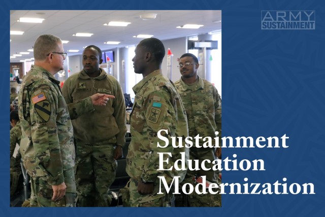 Maj. Gen. Mark T. Simerly talks with quartermaster advanced individual training Soldiers on Dec. 19, 2022, as they wait in the boarding area at the Richmond International Airport. 