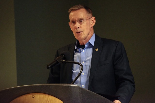 The guest speaker at Fort Leonard Wood’s National Prayer Luncheon event on Tuesday in Pershing Community Center, retired Chaplain (Col.) Scott McChrystal, spoke on the power of prayer.