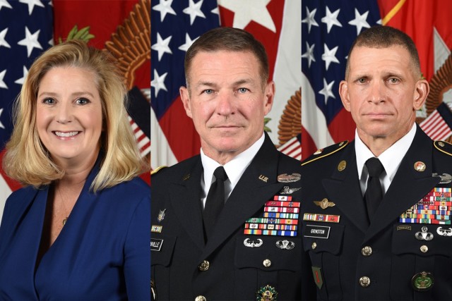 Secretary of the Army Christine E. Wormuth, Chief of Staff of the Army Gen. James C. McConville, Sgt. Maj. of the Army Michael A. Grinston
