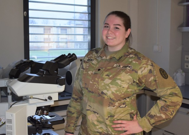 Spc. Breanna Bryant, animal care specialist at Public Health Command Europe, is able to broaden her horizon with new job opportunity.