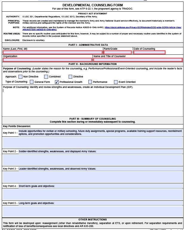 Da Form 2023 - Printable Forms Free Online