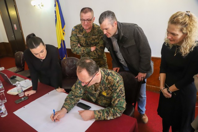 Participants work on practical exercises during an international crisis communications workshop in Sarajevo March 7-9, 2023. The workshop was sponsored by the U.S. Department of Defense Emergency Management and Resilience program and included...