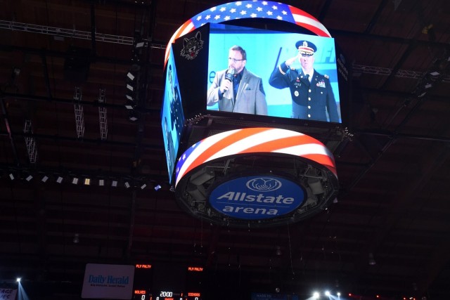 Retiring Army Reserve Soldier Honored at Chicago Wolves AHL Home Game