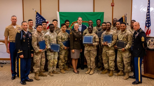 Fifteen New York Army National Guard Soldiers assigned to Combined Joint Task Force - Horn of Africa receive their U.S. citizenship