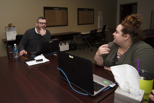 Sgt. 1st Class Curt Johnson (left) is set to retire from the Army at the end of May and is currently an intern with Mission and Installation Contracting Command-Fort Leonard Wood while he is enrolled in the Army’s Career Skills Program. The...