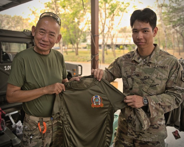 U.S. Army Pfc. Taddanai Rungpetchanan, an information technology specialist of Thai origin assigned to the 51st Expeditionary Signal Battalion, poses for a photo Mar. 6, 2023, in Lopburi, Kingdom of Thailand, as part of Exercise Cobra Gold 2023.