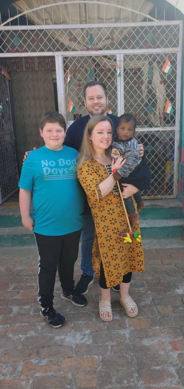 The Clark family recently expanded their family to add a daughter, adopted from India.