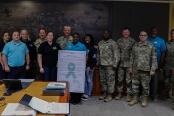 Fort Stewart, Ga. -- Senior leaders of 3rd Infantry Division and members of the division’s Sexual Harassment Assault Response Prevention (SHARP) signed...