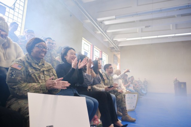 Bravo Battery, 5th Battalion, 7th Air Defense Artillery air defenders return to Baumholder after deployment