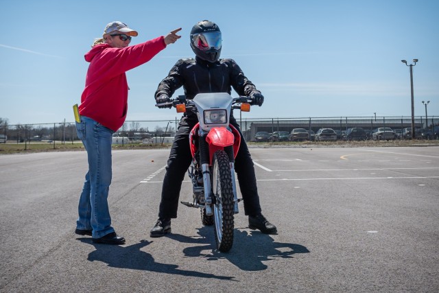 Tami Grider instructs a Basic Rider Course motorcycle student in 2022, at Training Area 209A. The Army Traffic Safety Training Program has courses scheduled to start next week to make sure riders on post have the knowledge and skills they need to...