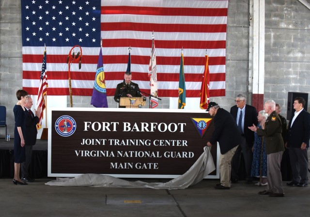 The Virginia National Guard’s Fort Pickett was officially redesignated Fort Barfoot in honor of Col. Van T. Barfoot, a World War II Medal of Honor recipient with extensive Virginia ties, during a ceremony March 24, 2023, at the Blackstone Army...