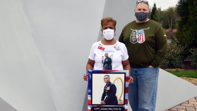 Gold Star mother stands with Survivor Outreach Services coordinator
