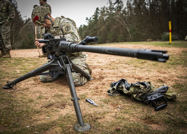 Soldiers compete in the 2023 Landstuhl Regional Medical Center Best Leader Competition, March 21. The competition tested ovewr 20 Soldiers on Army warrior tasks and marksmanship drills, life-saving skills, military competence, and physical fitness. 
