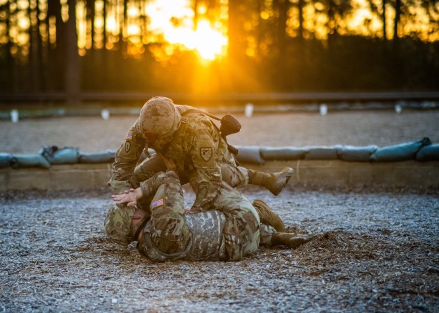 Soldiers practice skills learned in the U.S. Army Combatives Program