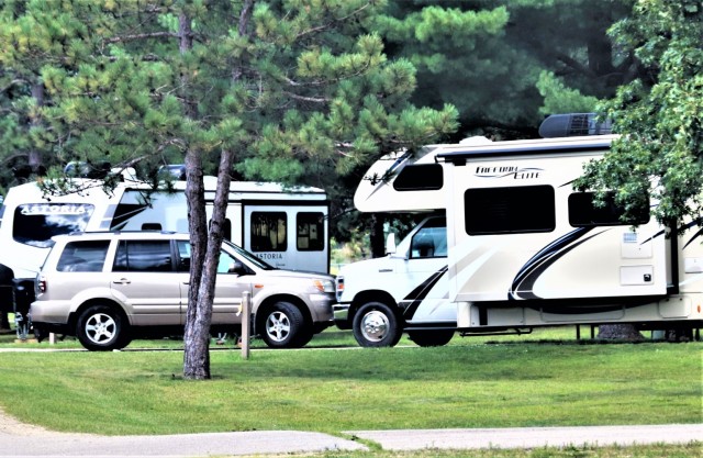 A scene at Pine View Campground is shown July 28, 2022, at Fort McCoy, Wis. Pine View Campground is part of Pine View Recreation Area. This area also includes Whitetail Ridge and Sportsman’s Range. The campground is nestled in a wooded area...
