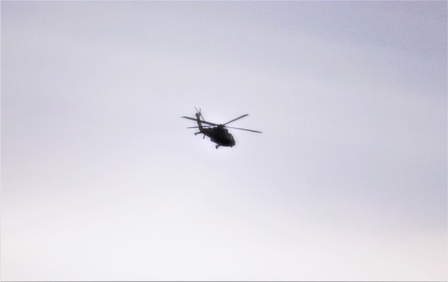 An aircrew with the Wisconsin National Guard’s 1st Battalion, 147th Aviation Regiment operates a UH-60 Black Hawk helicopter April 7, 2023, at Fort McCoy, Wis. Members of the unit regularly complete training operations at Fort McCoy and the unit...