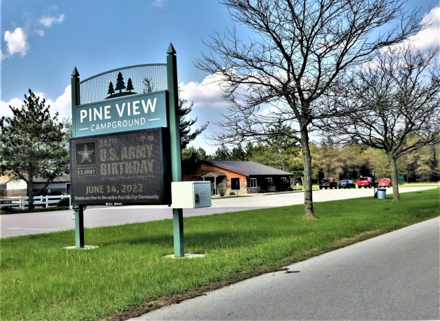 The campground office is shown May 13, 2022, at Pine View Campground at Fort McCoy, Wis. Pine View Campground is part of Pine View Recreation Area. This area also includes Whitetail Ridge and Sportsman’s Range. The campground is nestled in a...